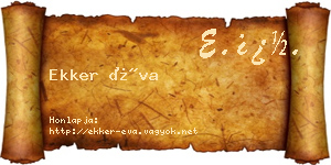 Ekker Éva névjegykártya
